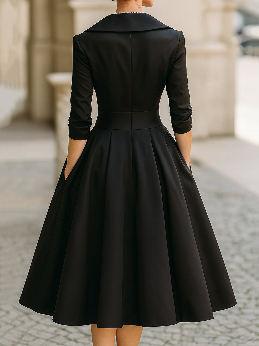 Zenviro - Elegante midi-jurk met subtiele glans