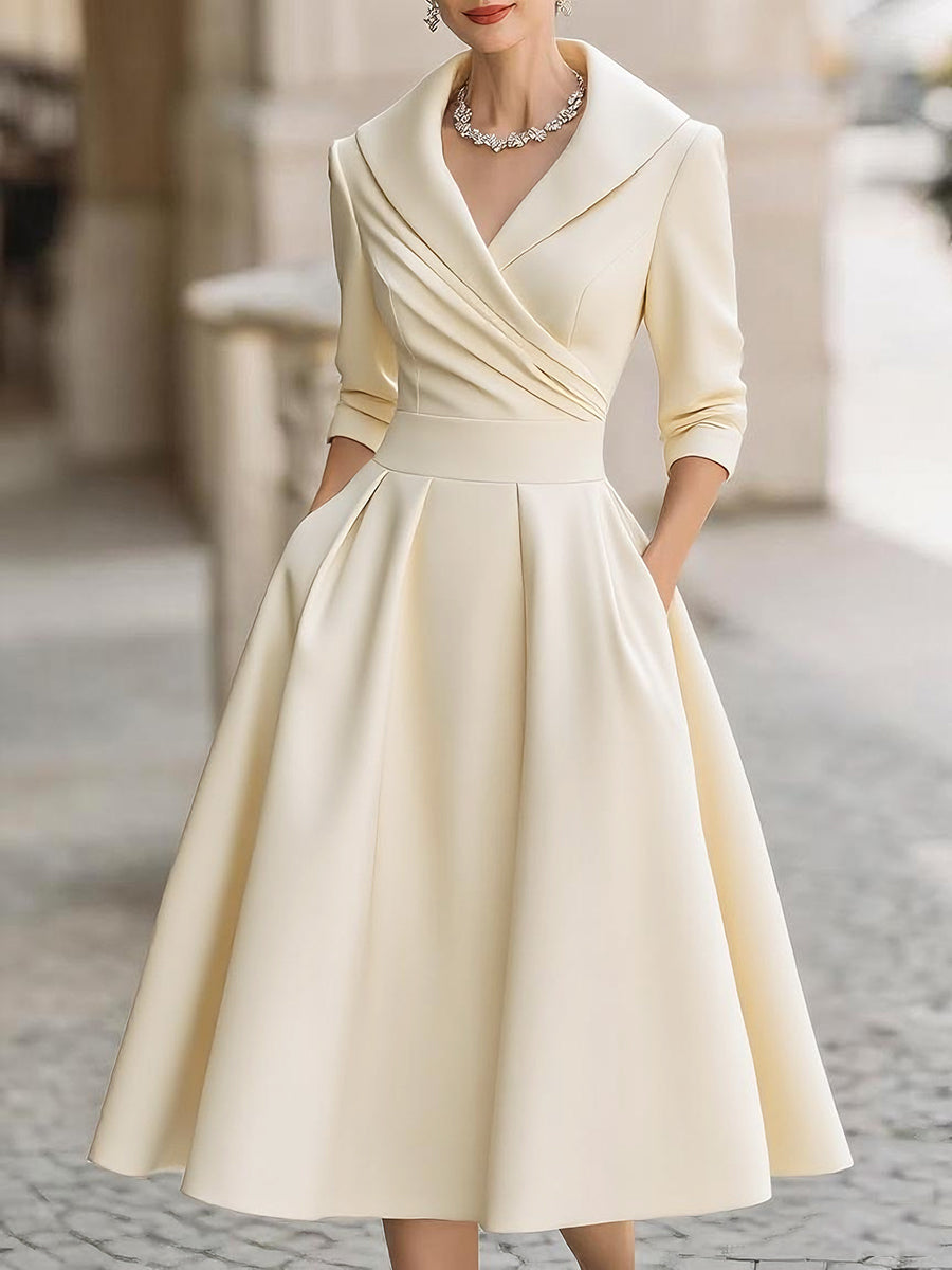 Zenviro - Elegante midi-jurk met subtiele glans