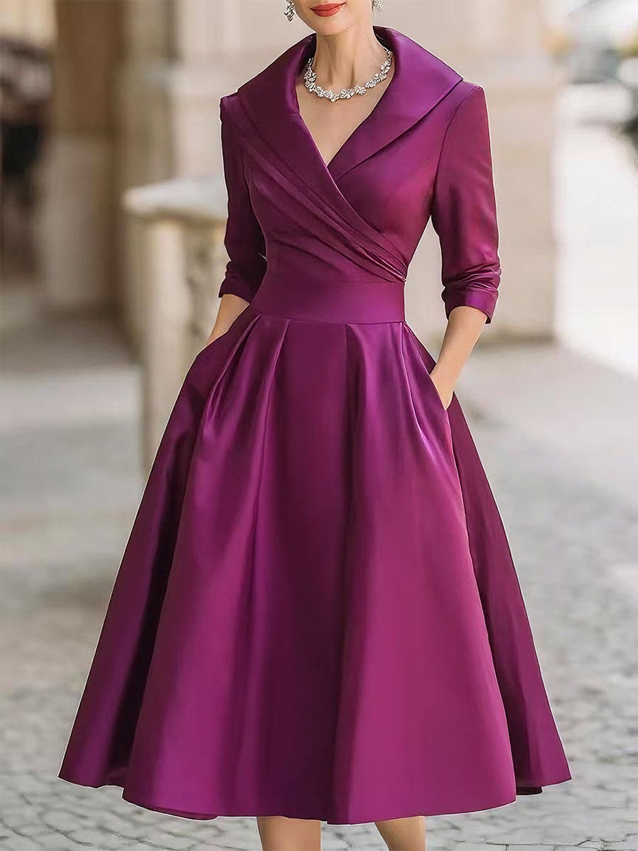 Zenviro - Elegante midi-jurk met subtiele glans