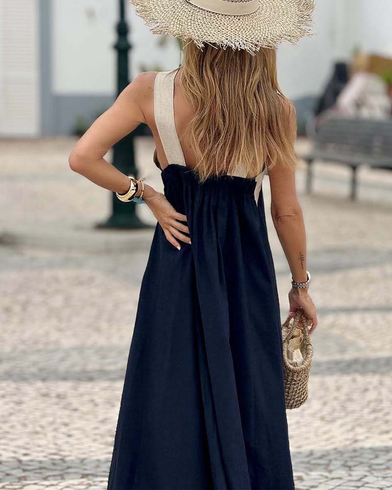 Zenviro - Elegante jurk met contrasterende kleur