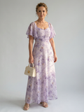Vivian | Vlindermouw Midi Jurk