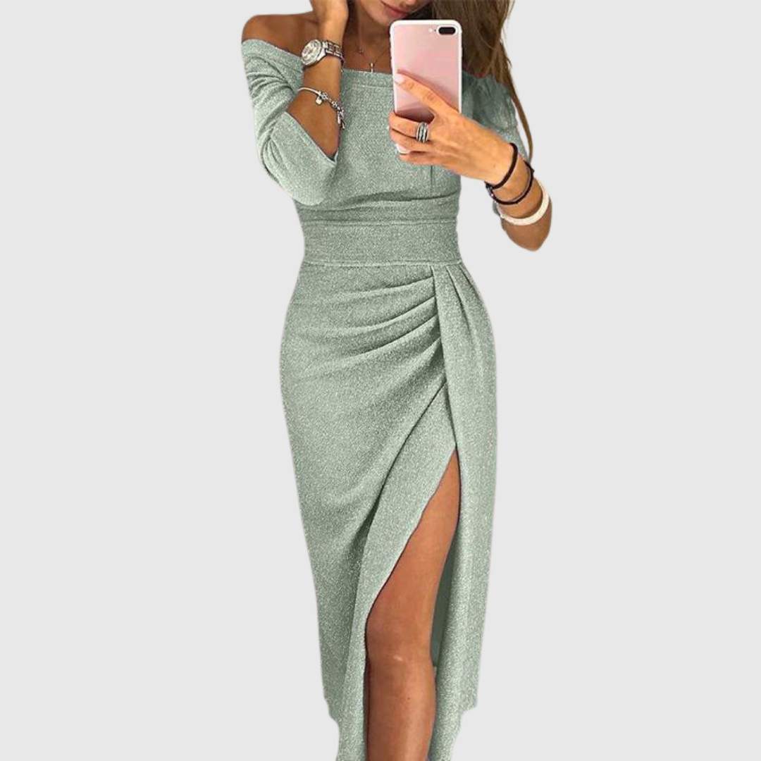 Zenviro - Chique maxi-jurk met halternek en elegante, soepel vallende pasvorm