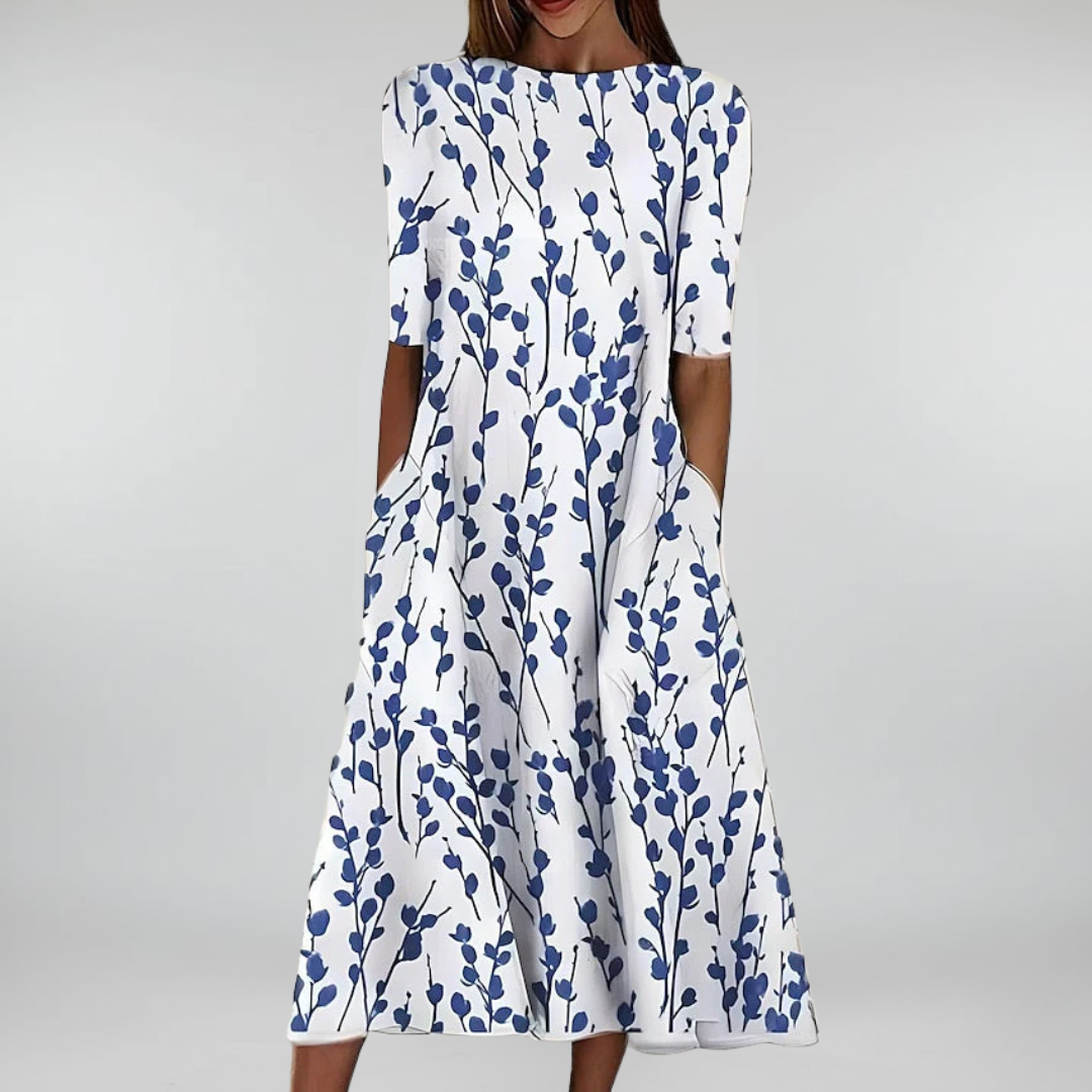 Zenviro – Zomerse midi-jurk met elegante bloemenprint