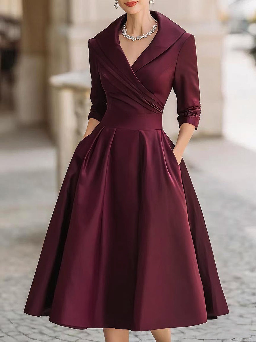 Zenviro - Elegante midi-jurk met subtiele glans