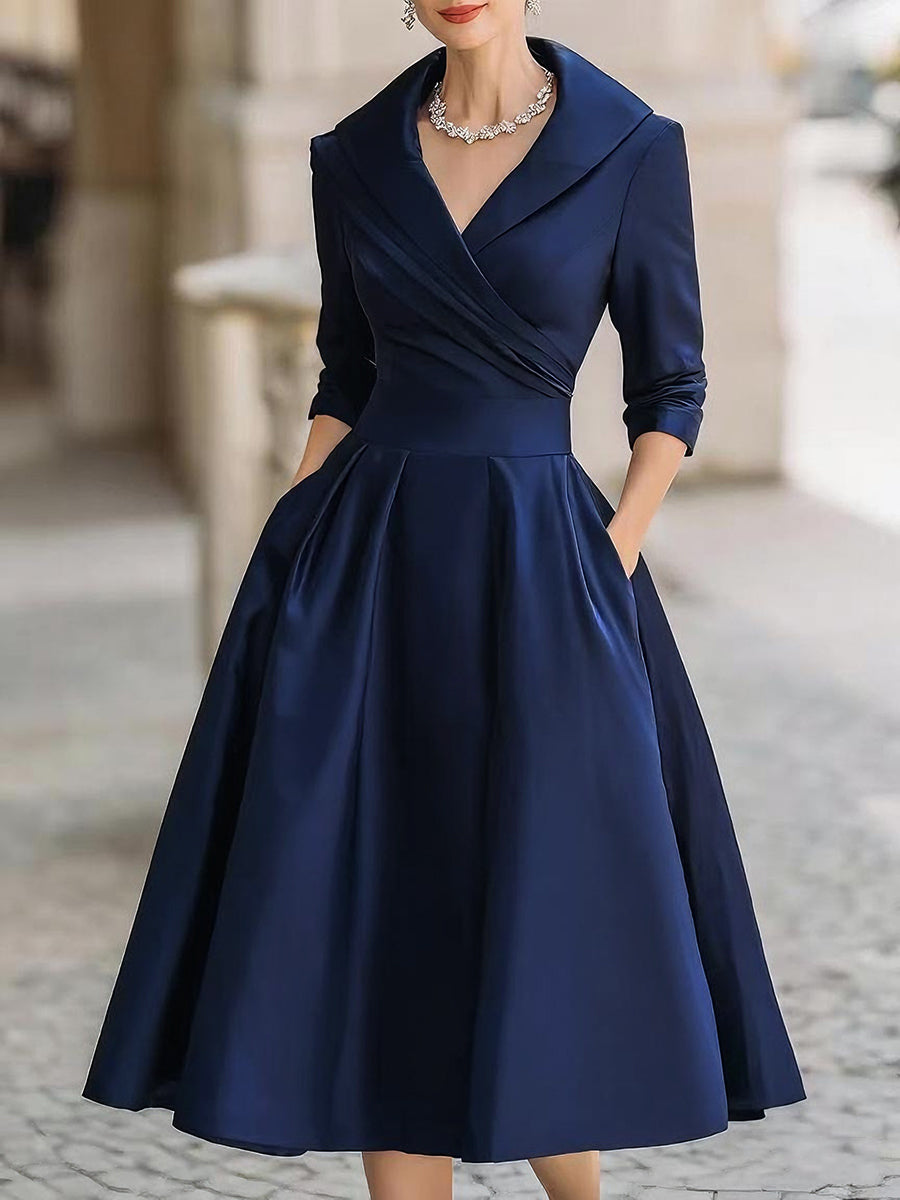 Zenviro - Elegante midi-jurk met subtiele glans