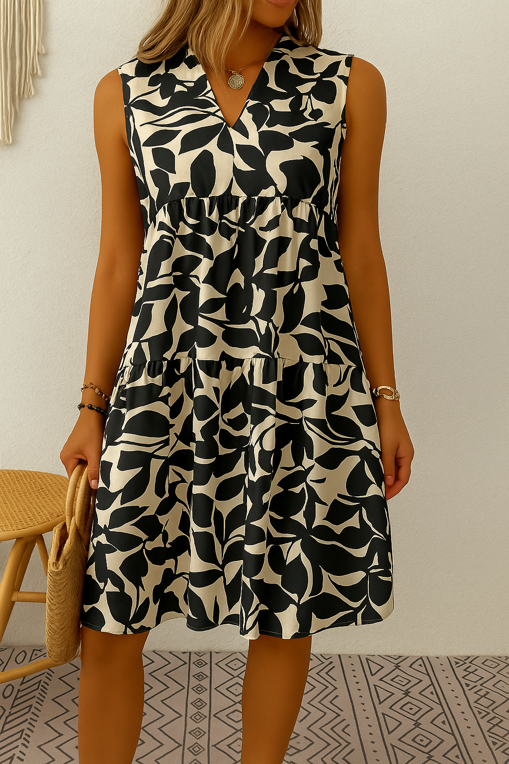 Falado - Zomerse, chique midi-jurk