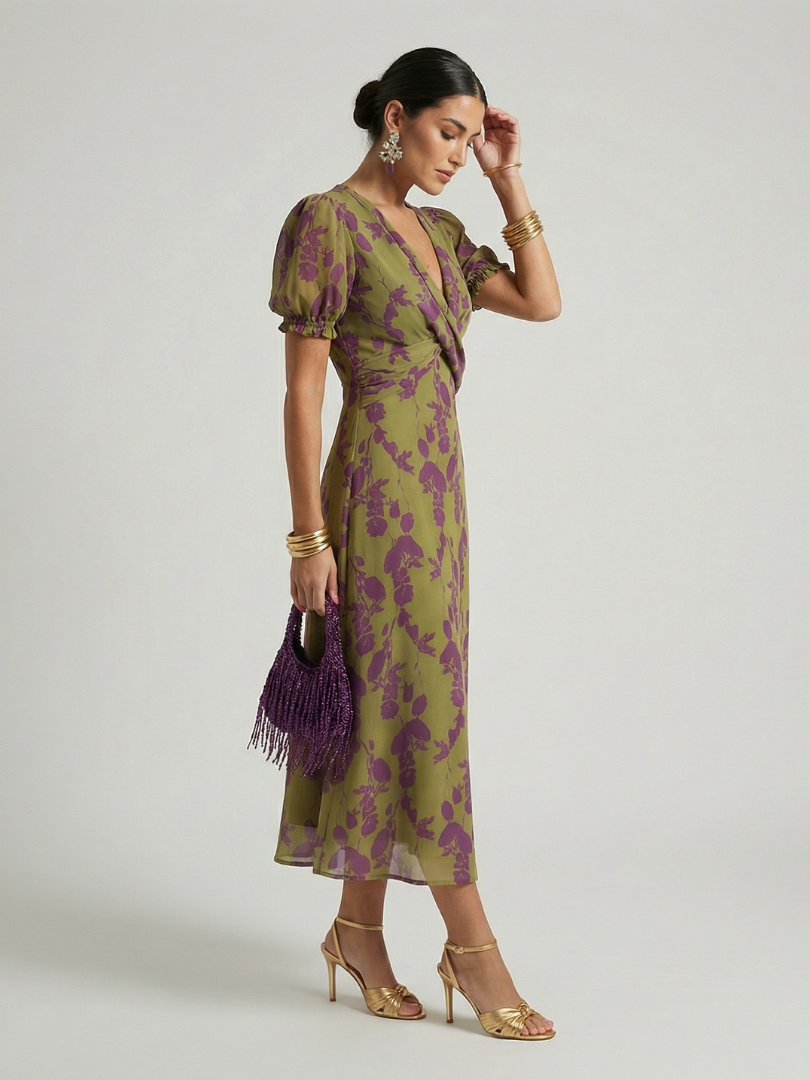 Talia | Relaxte Bloemen Midi Jurk