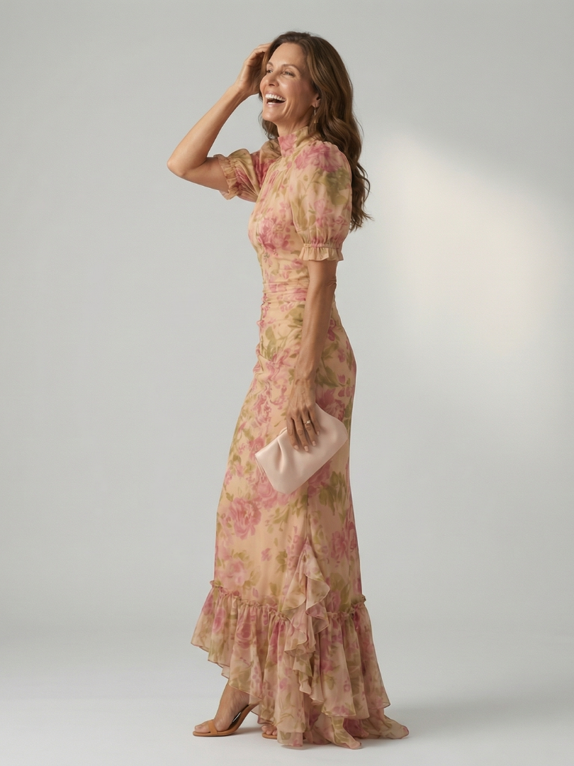 Vilma | Hoge Hals Maxi jurk