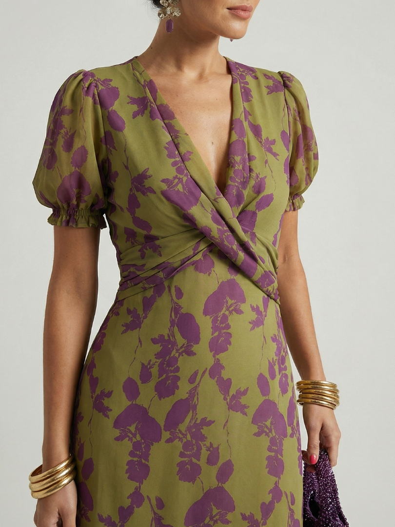 Talia | Relaxte Bloemen Midi Jurk