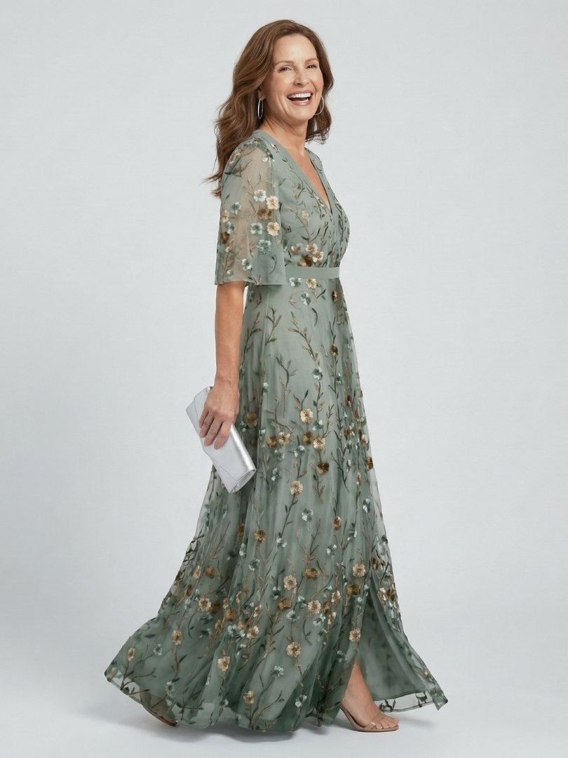 Stella | Bloemenprint Halter Maxi jurk
