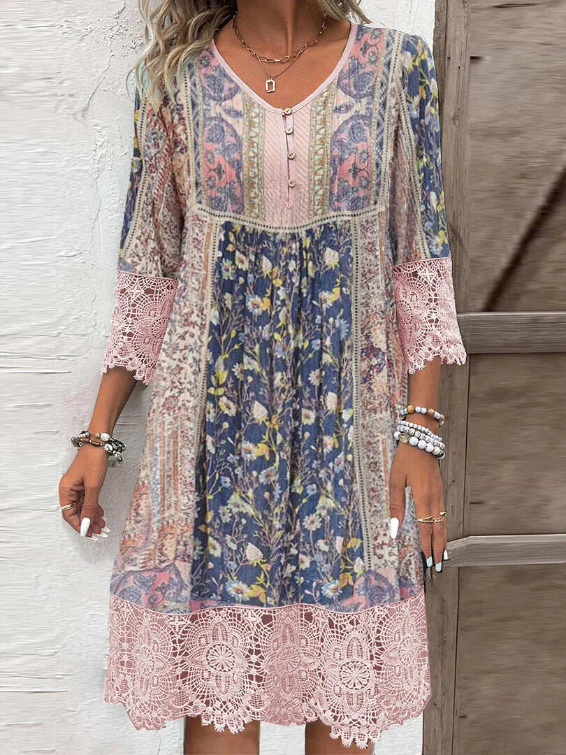 Falado – Boho-chique jurk met patroon