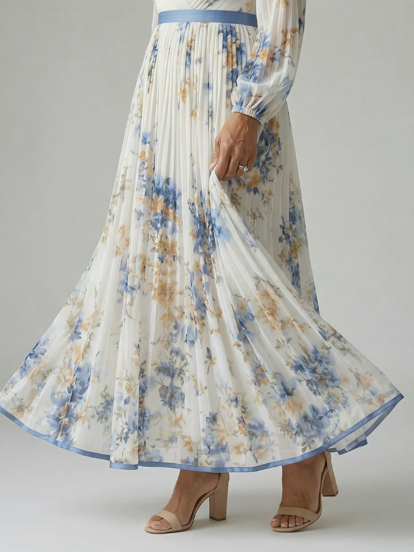 Rylie | Geplooide Wikkel Midi Jurk