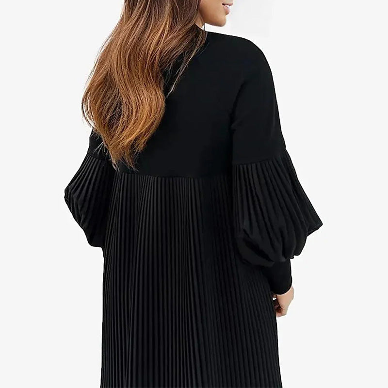 Zenviro - Elegante plisséjurk met lantaarnmouwen voor dames