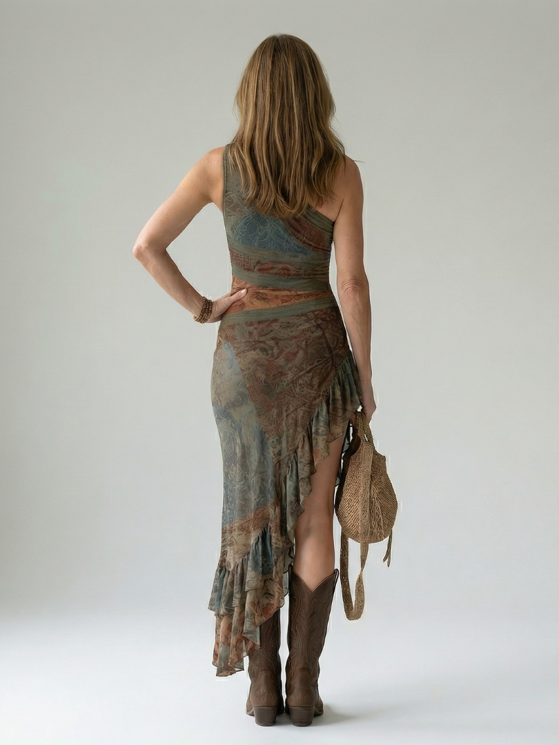 Zara | Elegant Gedrapeerde Midi Jurk