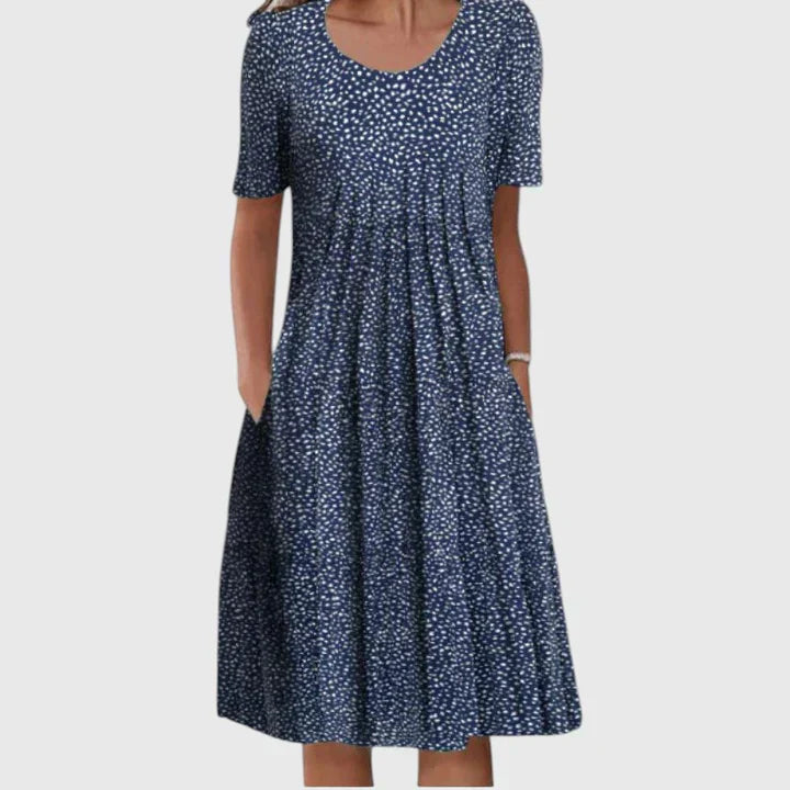 Elegante jurk die de buik bedekt