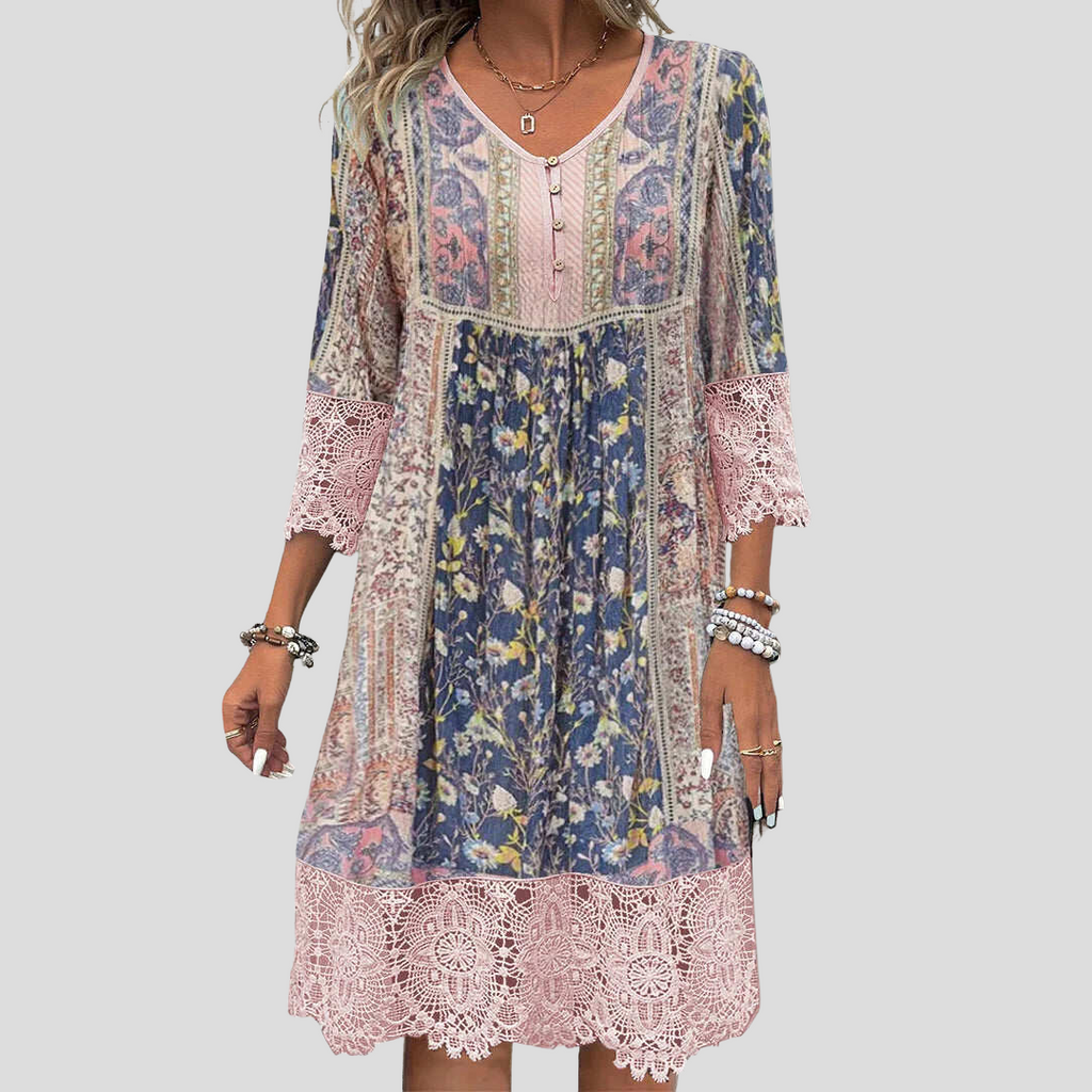 Falado – Boho-chique jurk met patroon