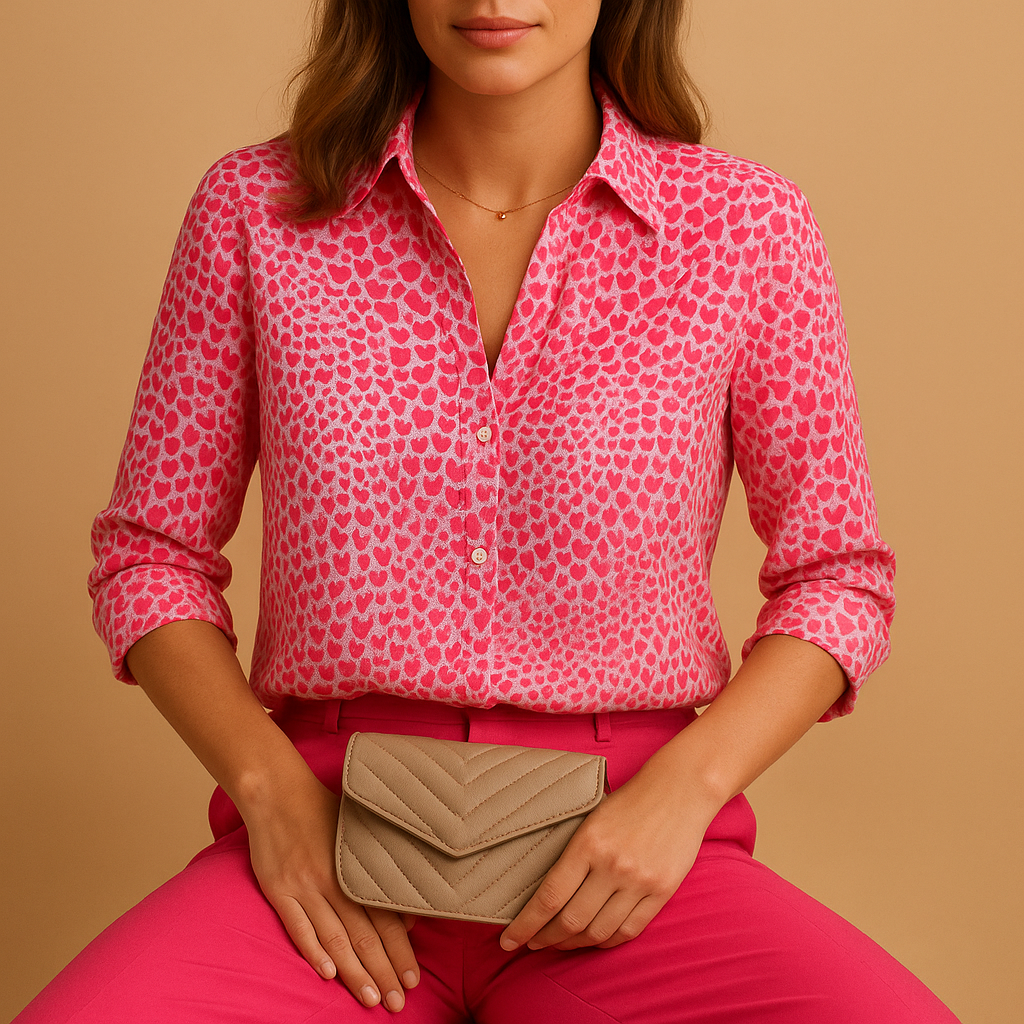 Blouse met kleurrijke print voor dames | Veerle