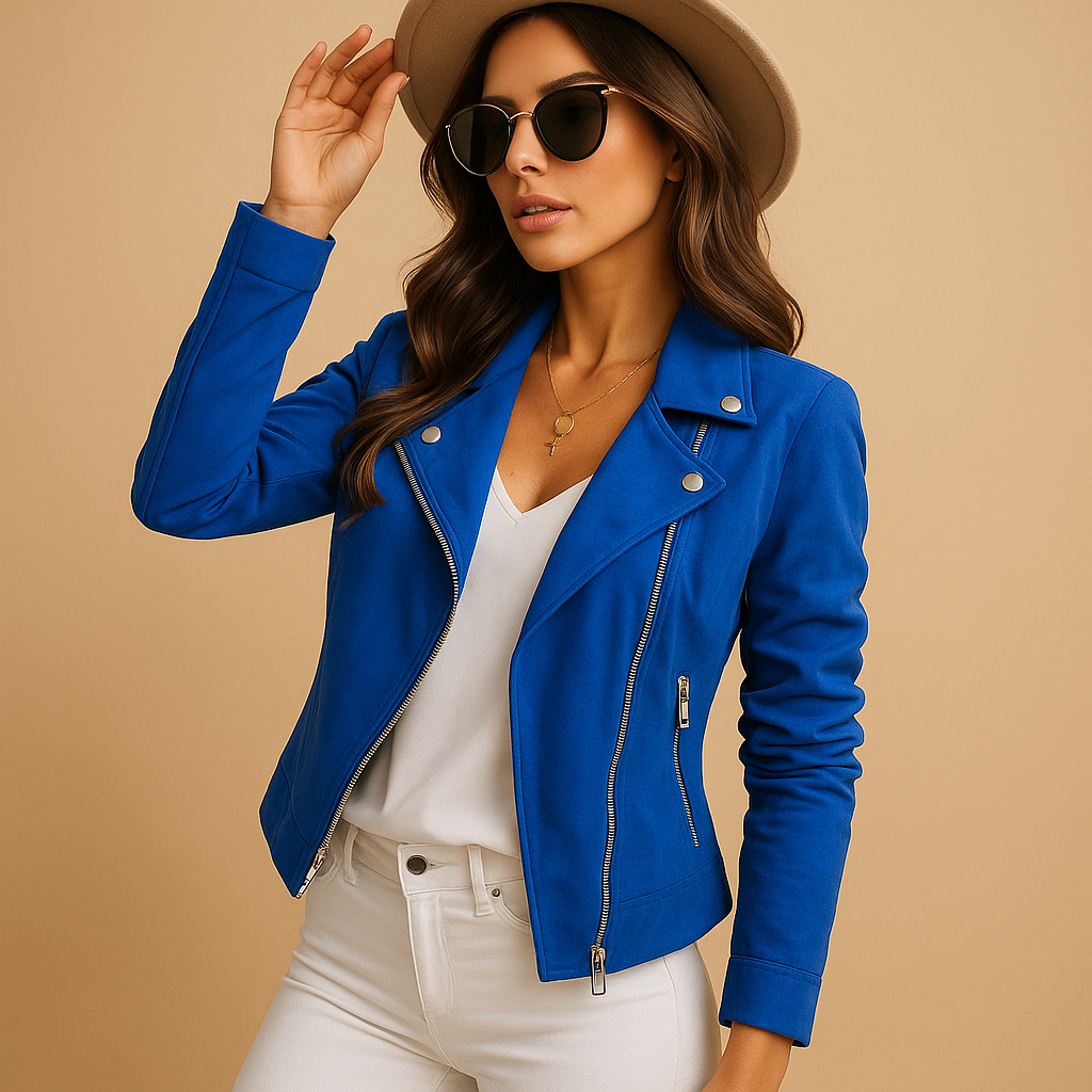 Casual damesblazer met ritssluiting en lange mouwen | Milou