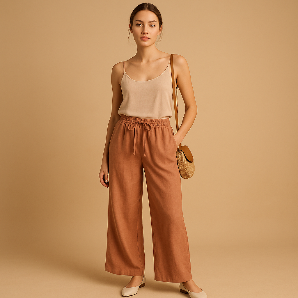 Luchtige broek met elastische tailleband voor dames | Fleur