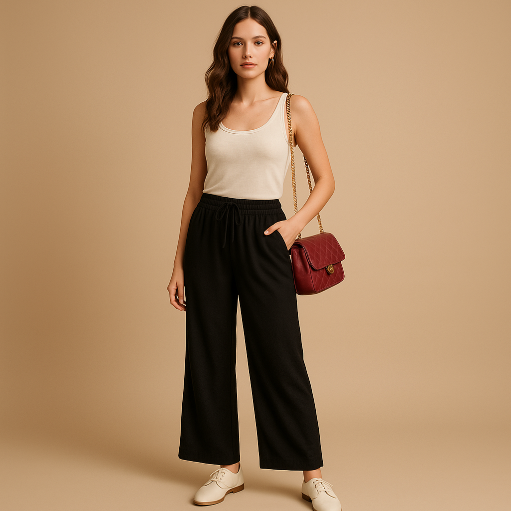 Luchtige broek met elastische tailleband voor dames | Fleur