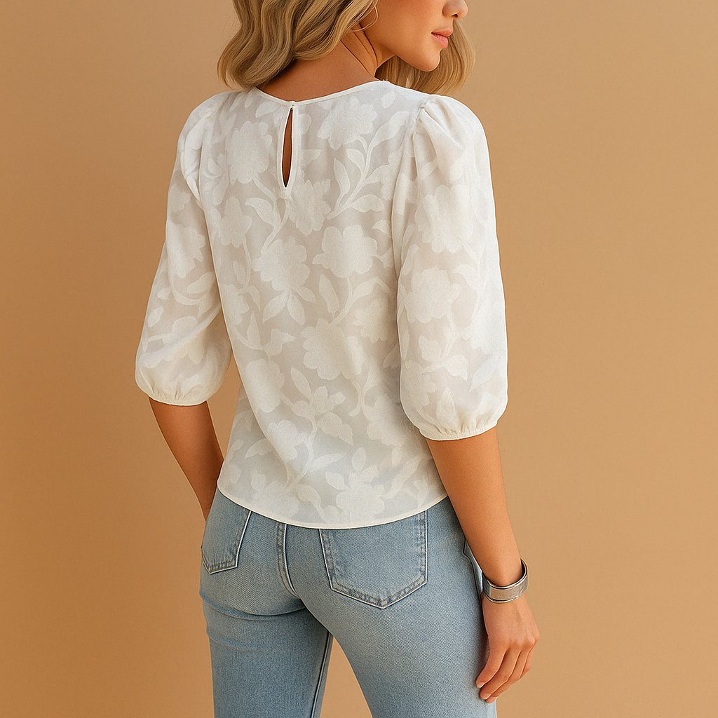 Bloementop dames met flatterende pasvorm en elegante stijl | Elvira