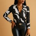 Mare | Elegante blouse met zwart-wit print voor dames