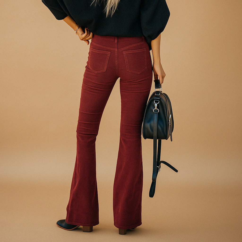 Maartje | Flared corduroy broek met retro look voor dames