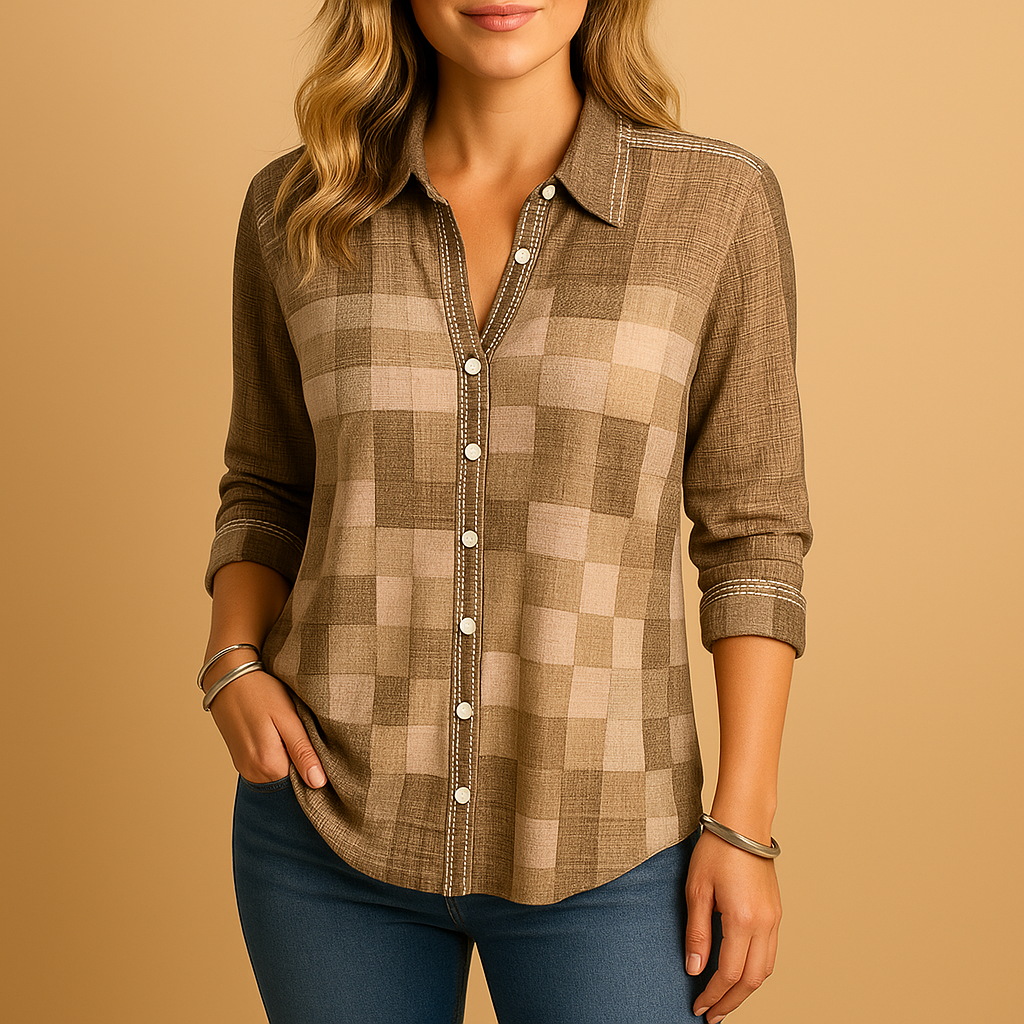 Janne | Geruite blouse met ademend ontwerp voor dames