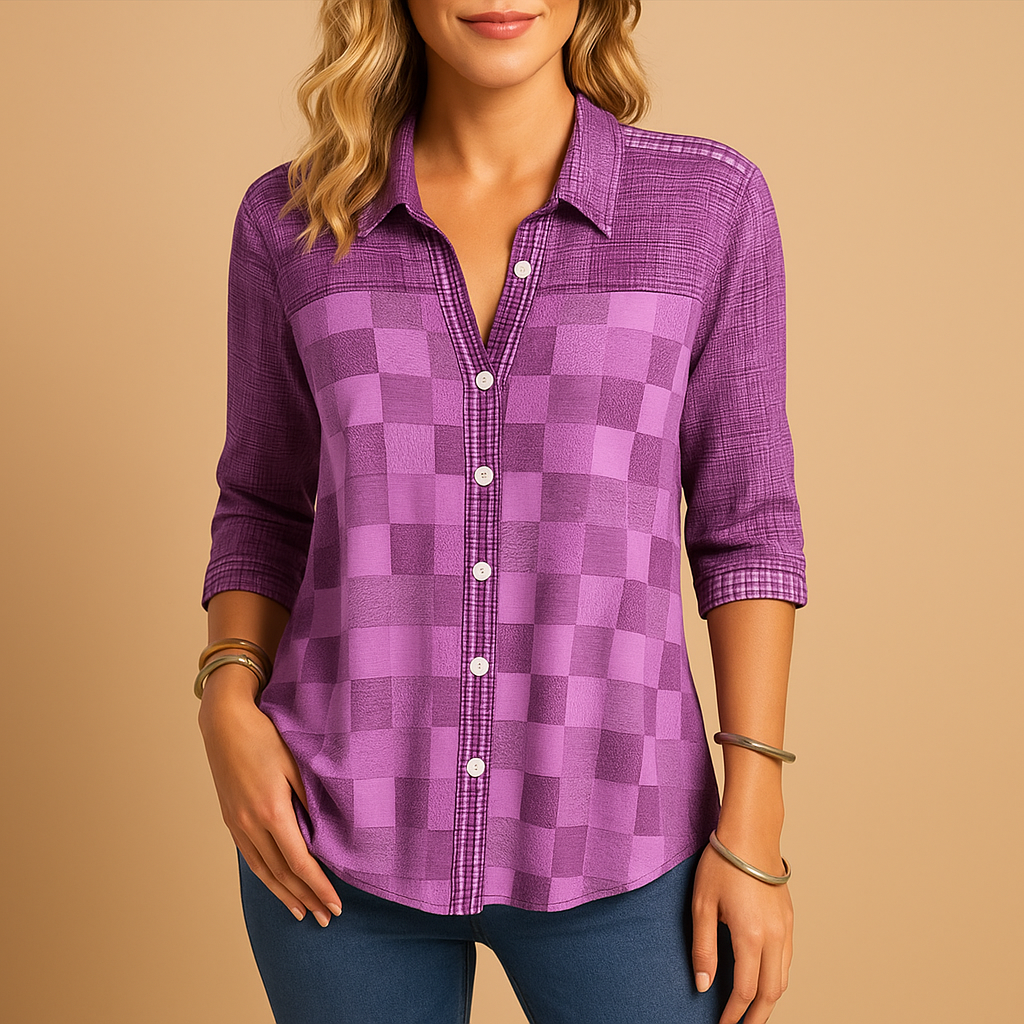 Janne | Geruite blouse met ademend ontwerp voor dames
