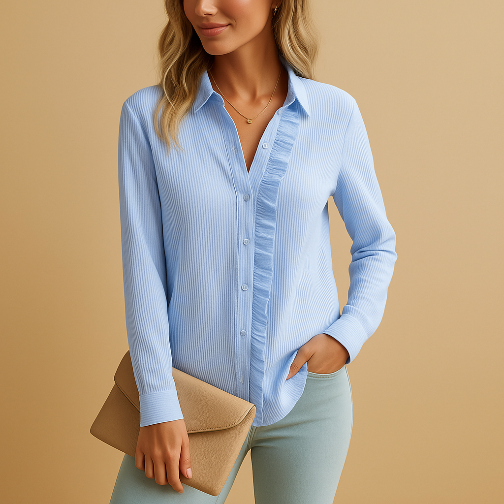 Tessa | Gestreepte blouse met ruches voor dames