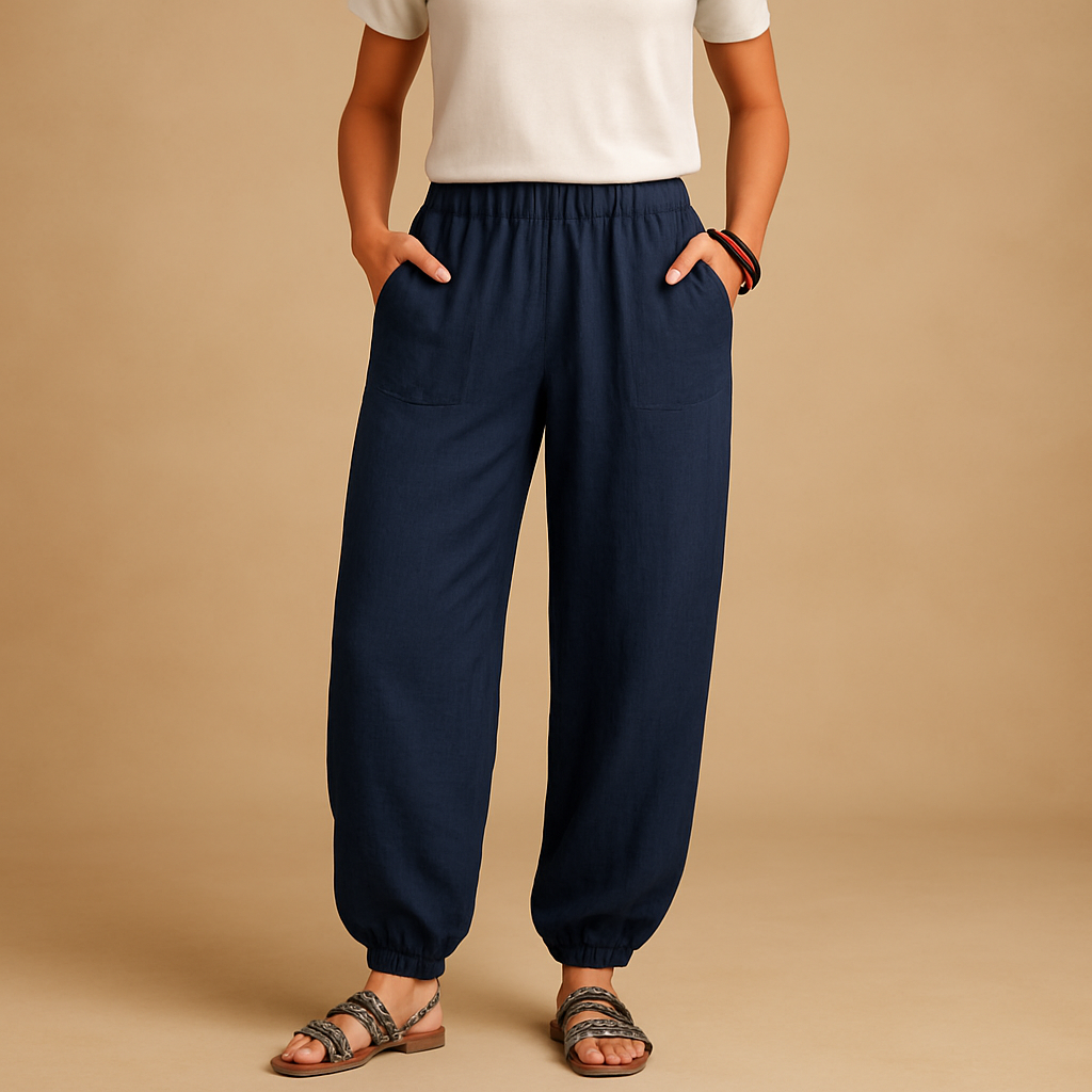 Zomerbroek met hoge taille en boho uitstraling voor dames | Femke