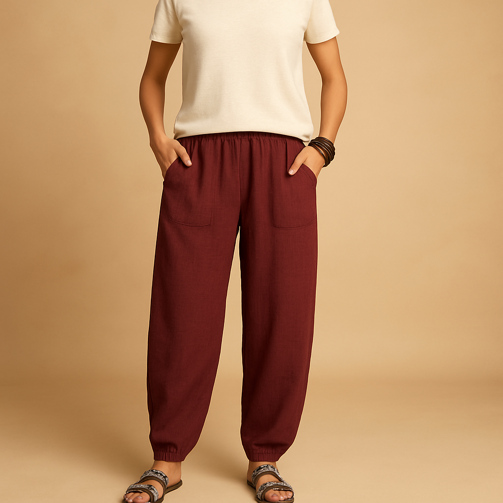 Zomerbroek met hoge taille en boho uitstraling voor dames | Femke