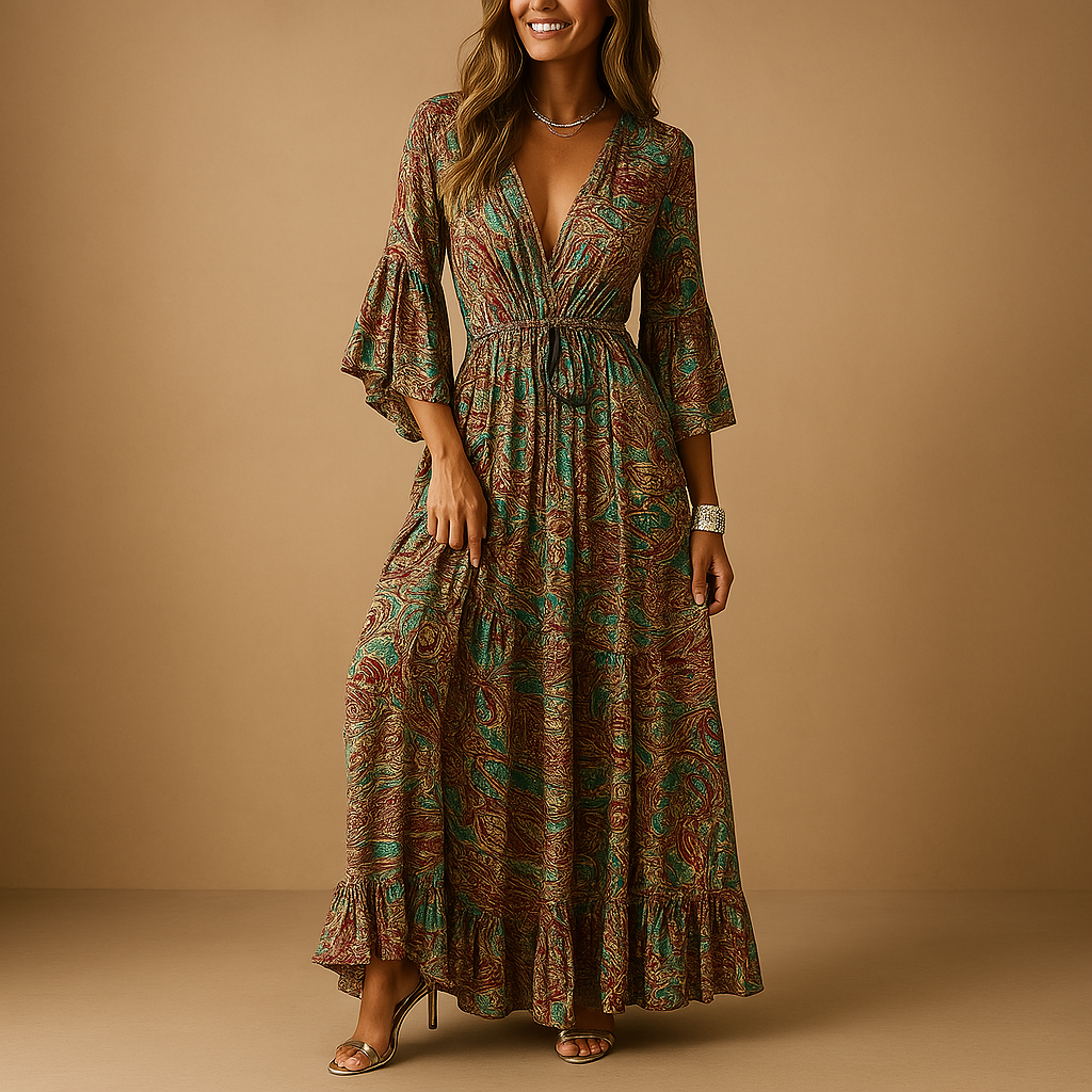 Elise | Lange boho-jurk met elegante pasvorm voor dames