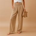 Luchtige broek dames met rechte pijpen en elastische taille | Loïs