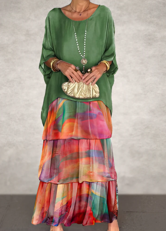 Zenviro - Elegante, soepel vallende maxi-jurk