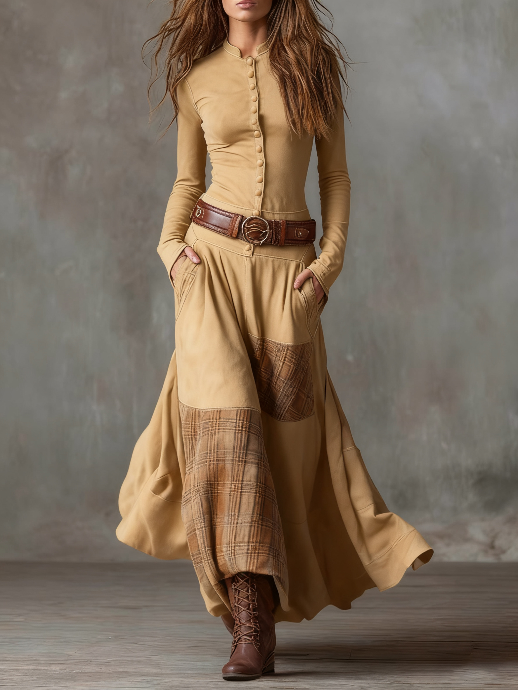 Zenviro™ | Michelle suède maxi-jurk