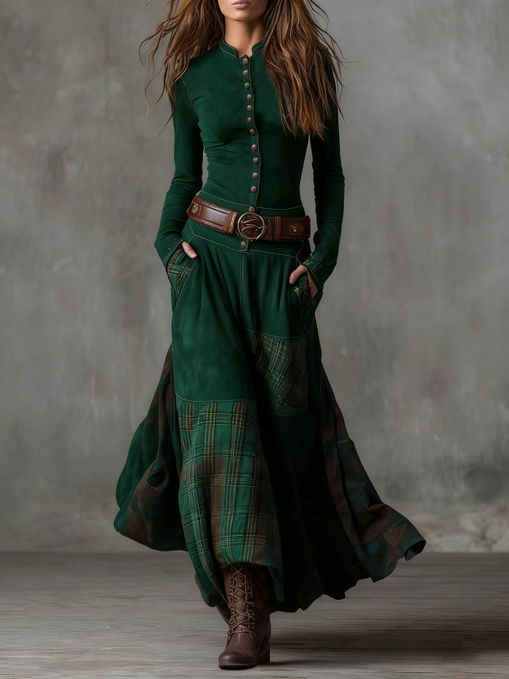 Zenviro™ | Michelle suède maxi-jurk