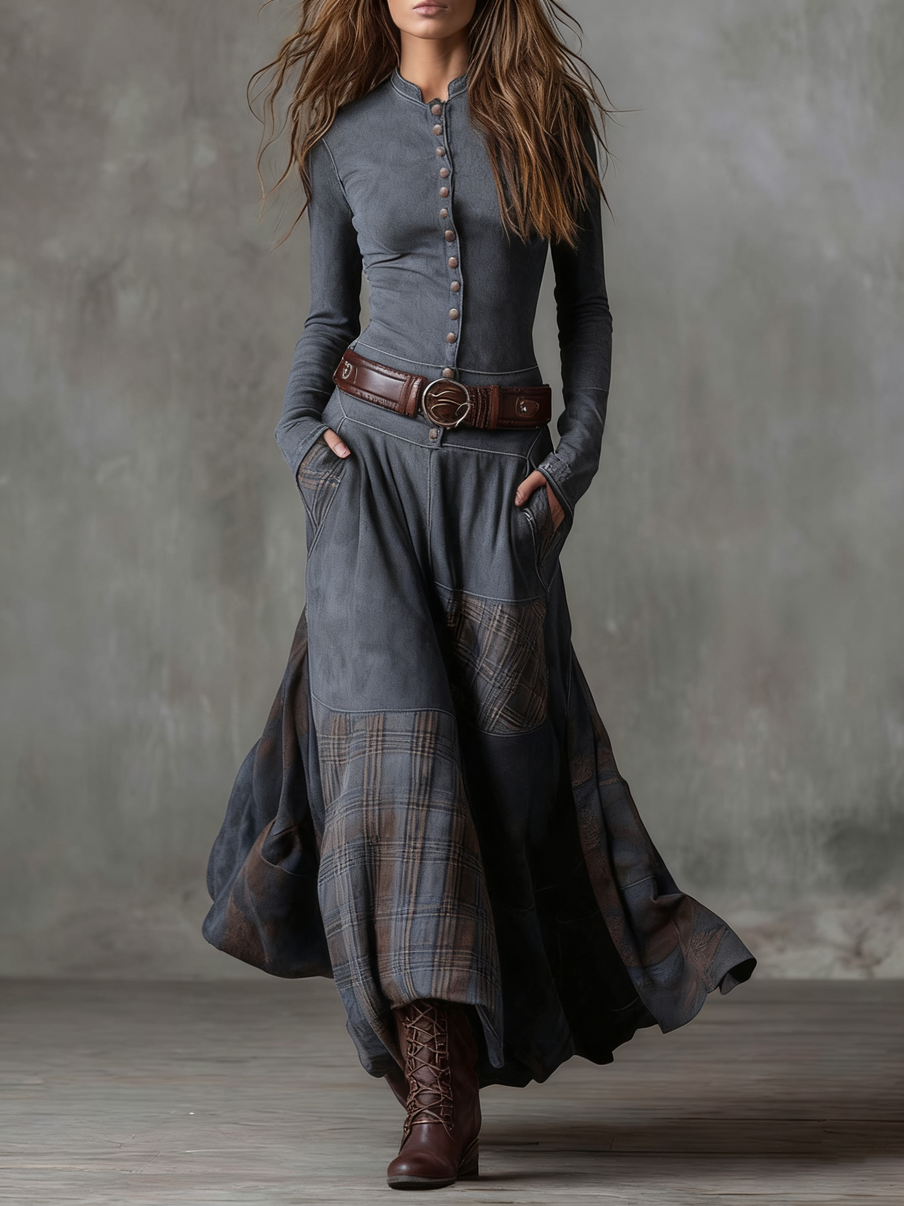 Zenviro™ | Michelle suède maxi-jurk