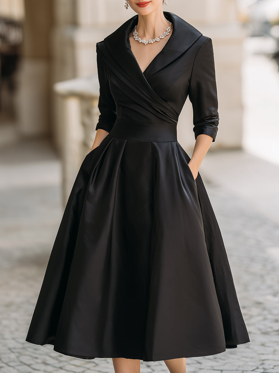 Zenviro - Elegante midi-jurk met subtiele glans