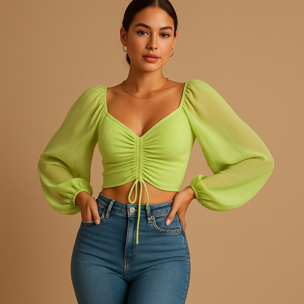 Liva | Aansluitende blouse met zoethart halslijn voor dames
