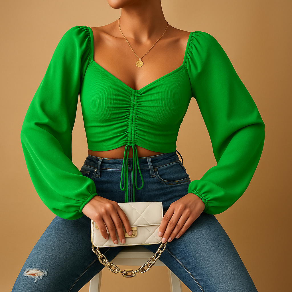 Liva | Aansluitende blouse met zoethart halslijn voor dames