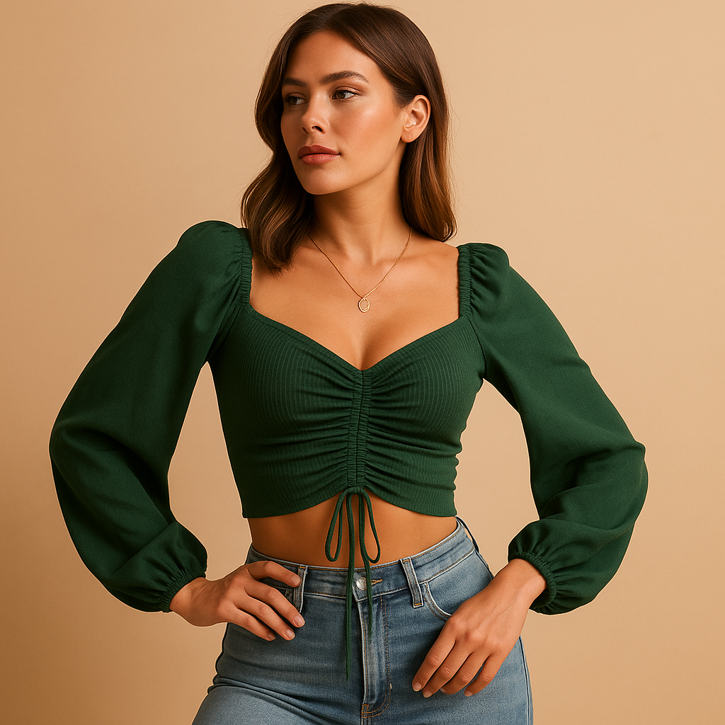 Liva | Aansluitende blouse met zoethart halslijn voor dames