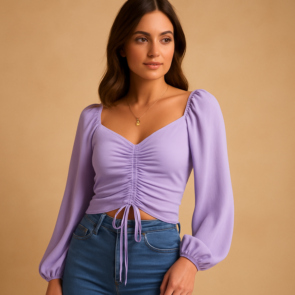 Liva | Aansluitende blouse met zoethart halslijn voor dames