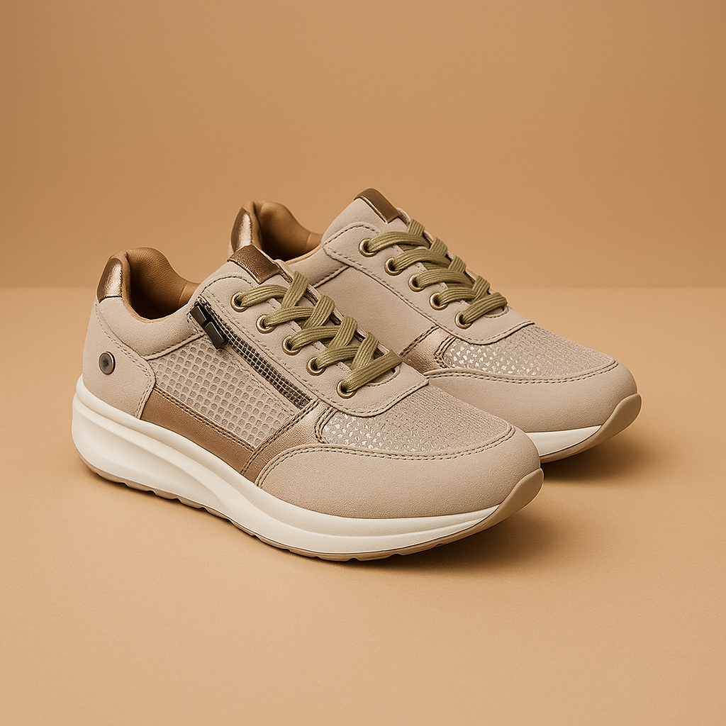 Ademend lichtgewicht sneakers met rits voor dames | Marije