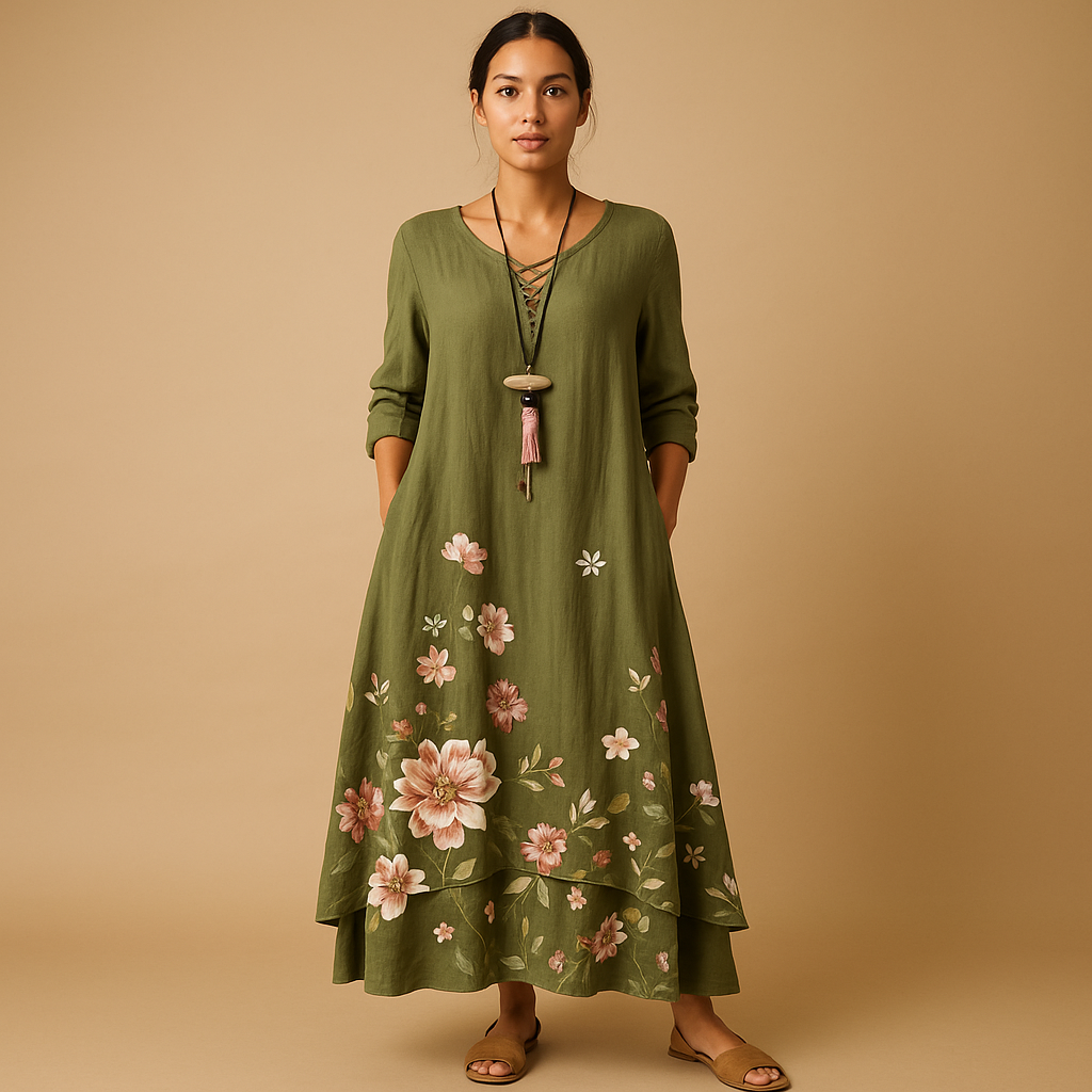 Ademende katoenen A-lijn jurk voor dames | Isabella