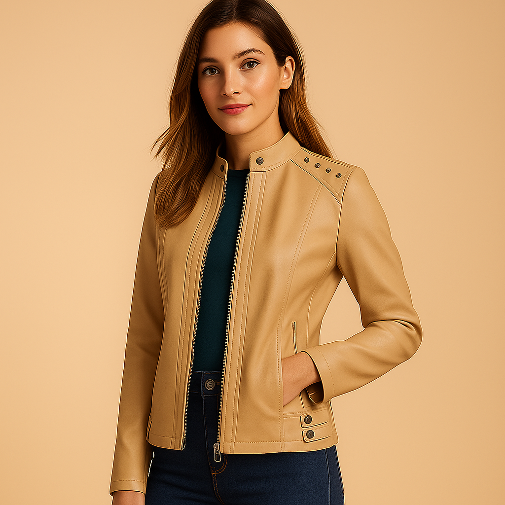 Bikerjack voor dames met moderne details | Anouk