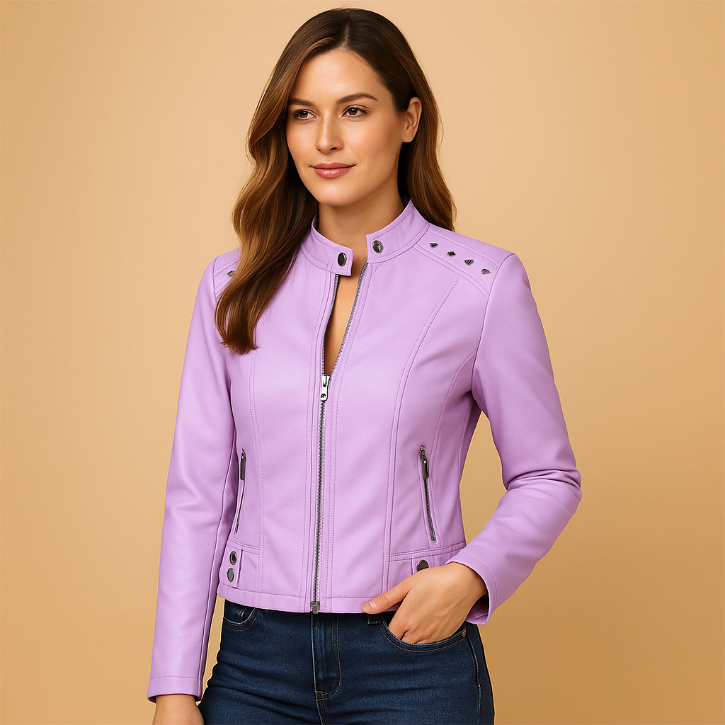 Bikerjack voor dames met moderne details | Anouk
