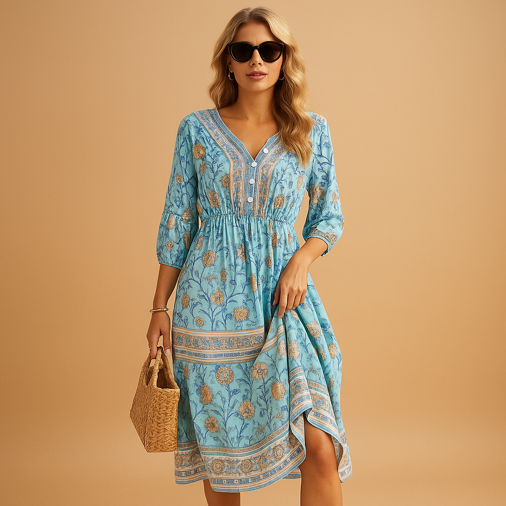 Nina | Bohemian zomerjurk met losvallend silhouet voor dames