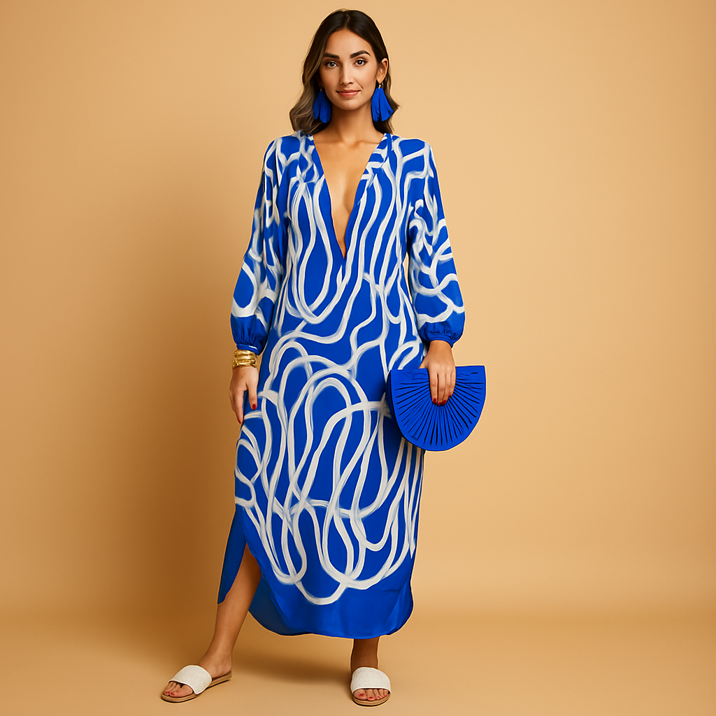Mila | Boho maxi-jurk met lange mouwen voor dames