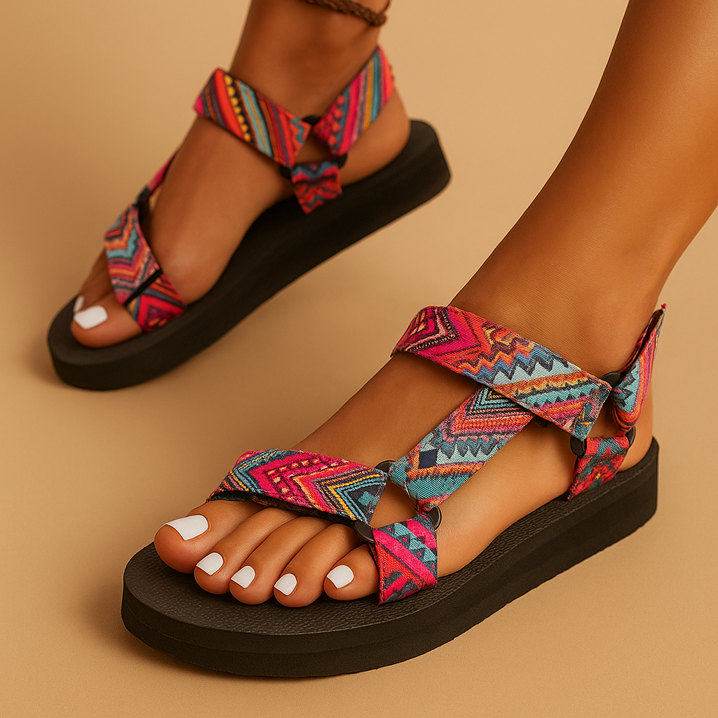 Boho sandalen met touwdesign en platte zool voor dames | Lianne